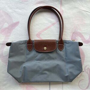 Longchamp Large Folding Tote Bag Gray